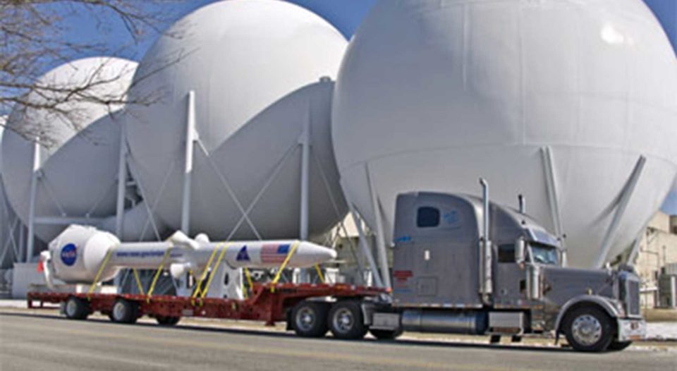 Trailer Transit Inc. truck Hauls NASA’s Launch Abort System