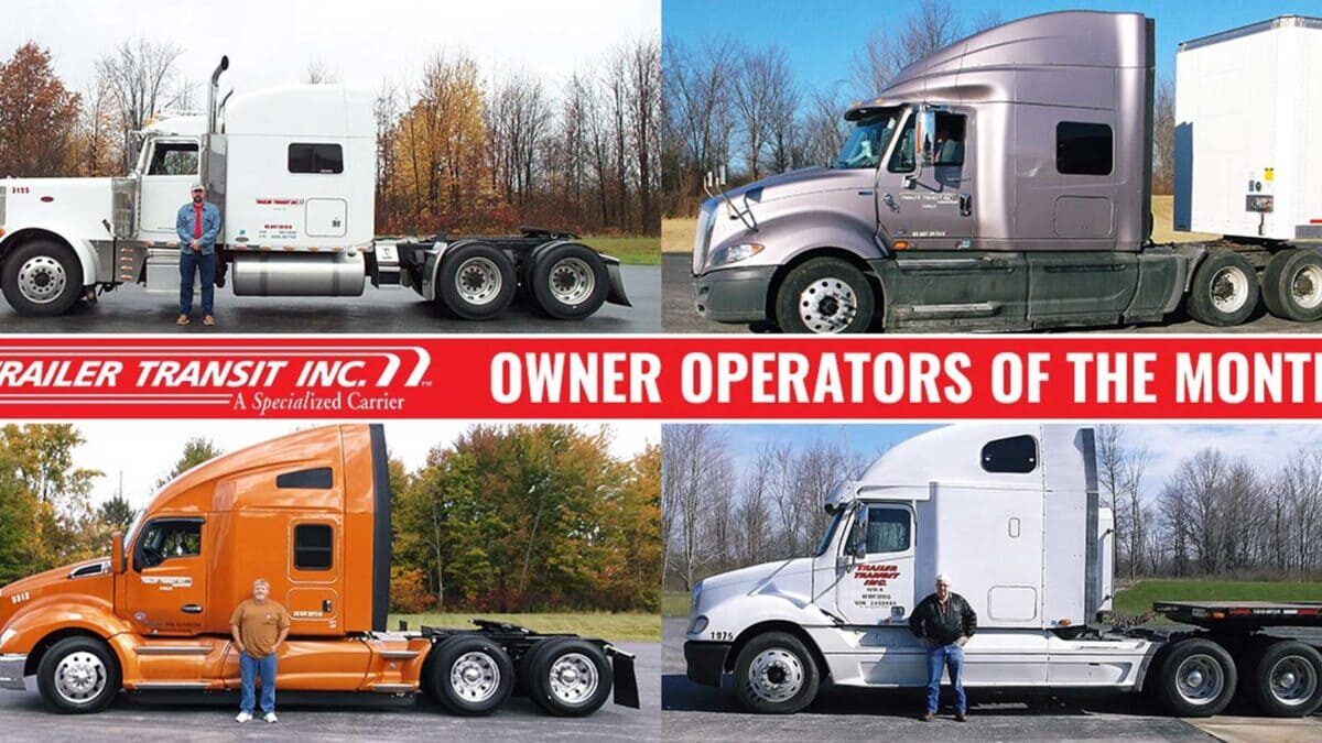 Trailer Transit Inc. | Owner operators of the month.