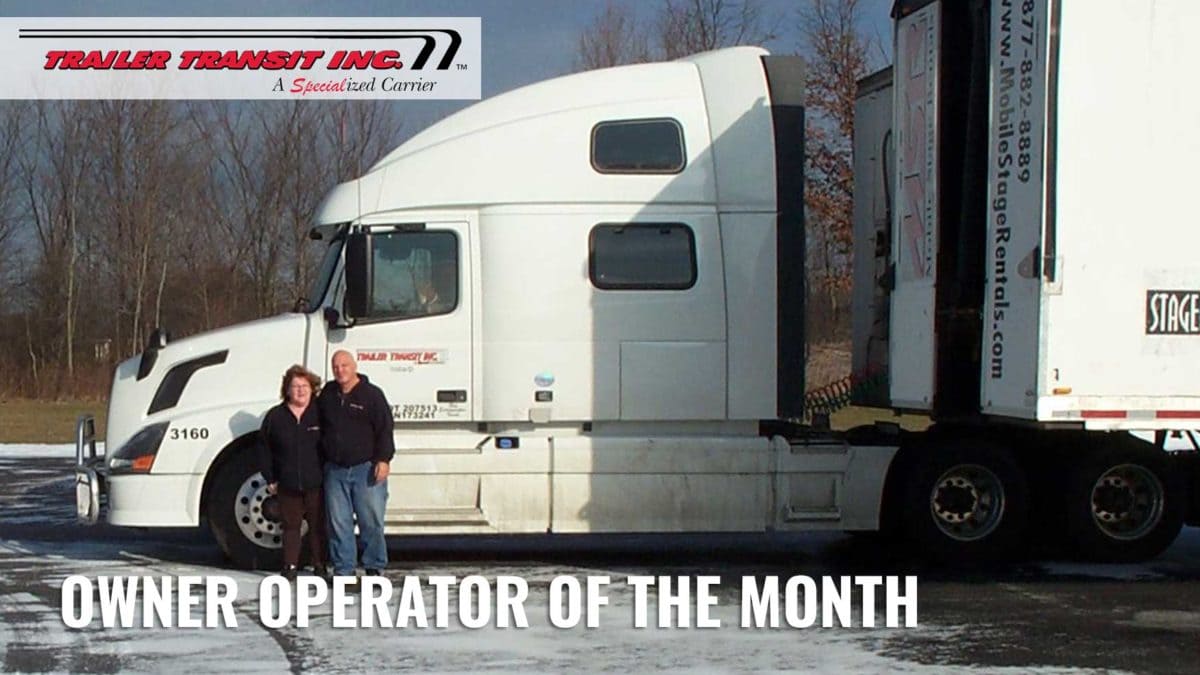 Trailer Transit Inc. November Owner Operator of the Month – Gil and Melissa, Unit #3160