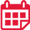 red icon of calendar