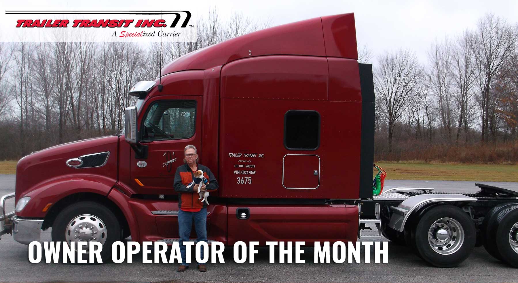 Trailer Transit Inc. January Owner Operator of the Month – Johnny