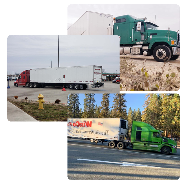 Trailer Transit Inc. trucks and loads collage