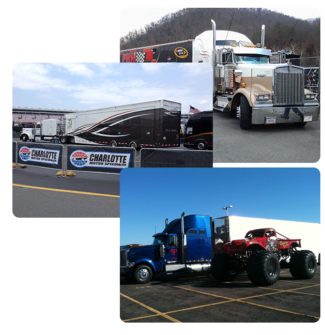 Trailer Transit Inc. hauling at the Charlotte Motor Speedway