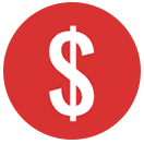 red circle with white dollar symbol icon