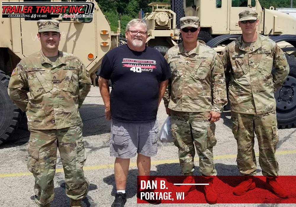 Trailer Transit, Inc. Owner Operator Dan B. in Wisconsin with 3 Army members