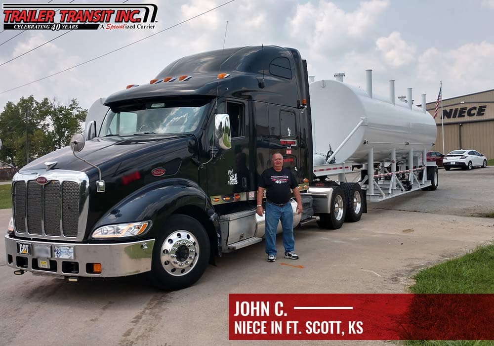 Trailer Transit, Inc. Owner Operator John C. in Kansas