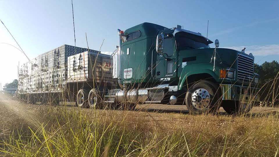 green Trailer Transit Inc., truck with a load