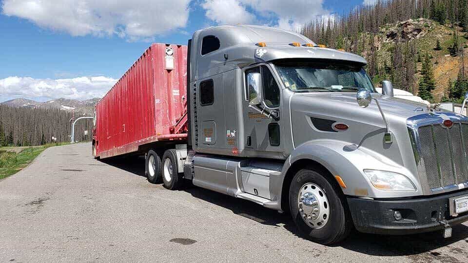 Silver Trailer Transit Inc., truck hauling in the mountains