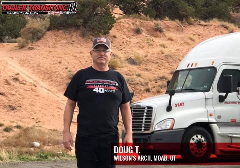 Trailer Transit, Inc Owner Operator Tom at Wilson's Arch, Moab, UT