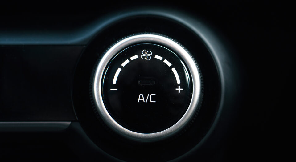 Trailer Transit Inc. | Close-up of truck's AC control.
